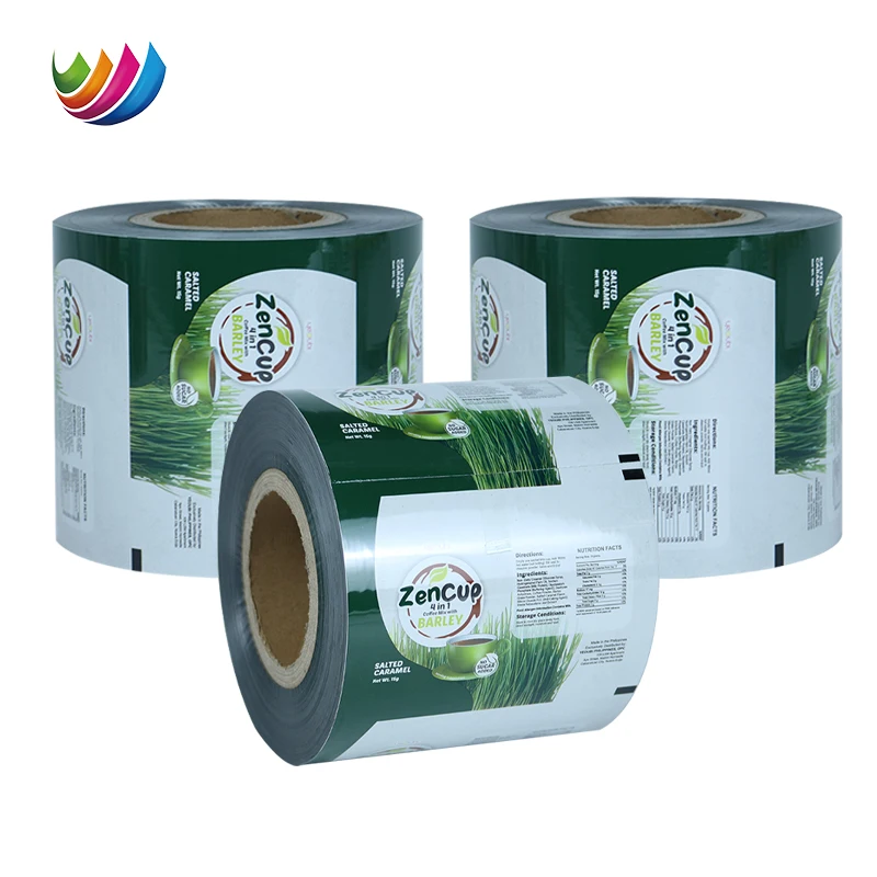 Custom Printed Food Grade Aluminum Foil Flexible Hot Coffee Tea Powder Sachet Package Plastic Film Food Packaging Film Rolls