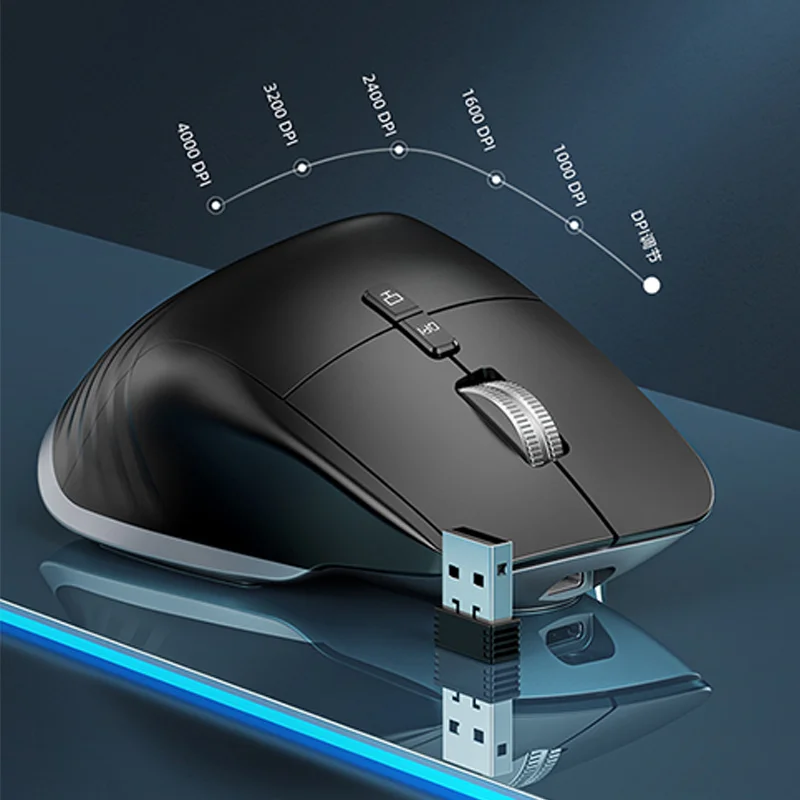 Jelly Comb Blue-tooth 2.4G Wireless Mouse RGB Gaming Mouse for Gamer 4000DPI Rechargeable Programming Ergonomic Mice Slient