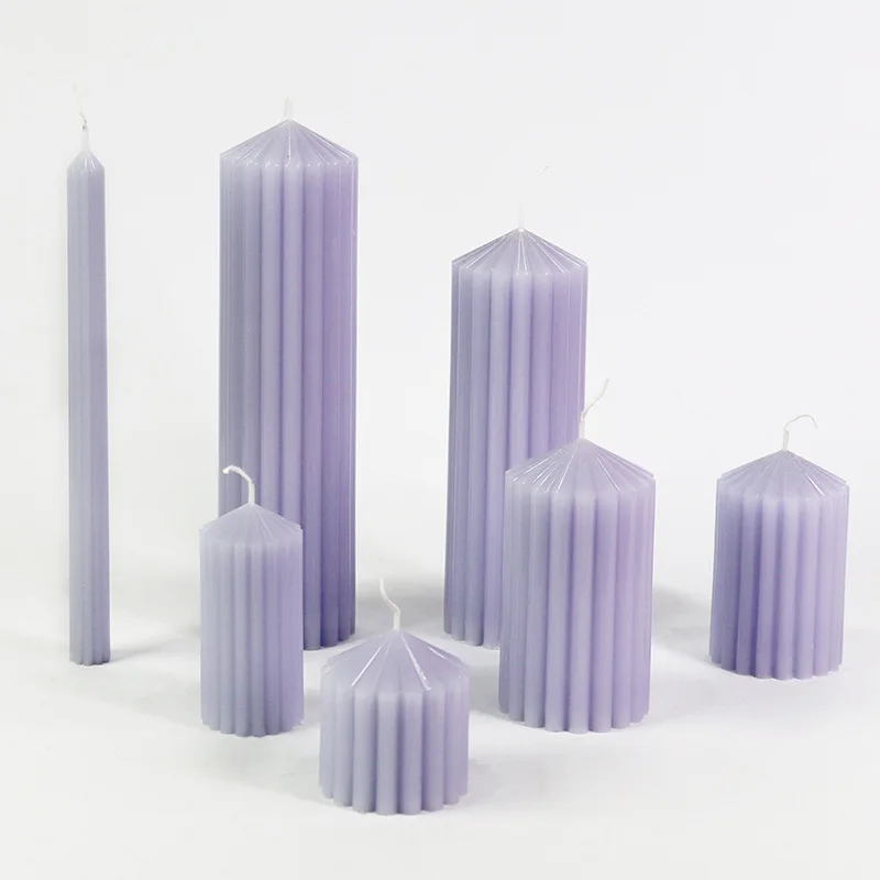 SZ864 Геометрическая Толстая стойка шпиль пластиковые формы для свечей 3D изготовления