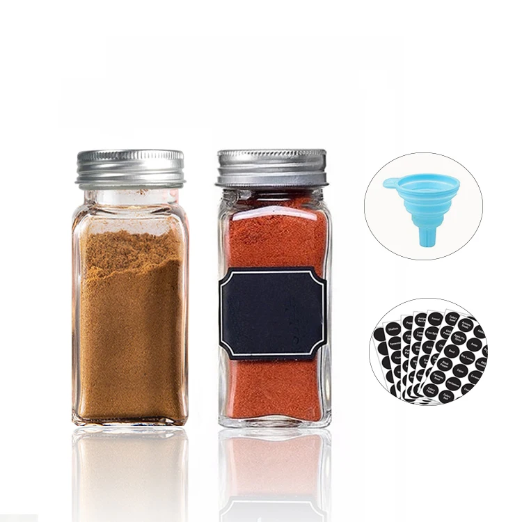 Кухонные принадлежности Lankepace, банки для специй, современные банки 4 унции для перца, специй, небьющиеся порошки Чили, банки для специй с серебряными металлическими крышками