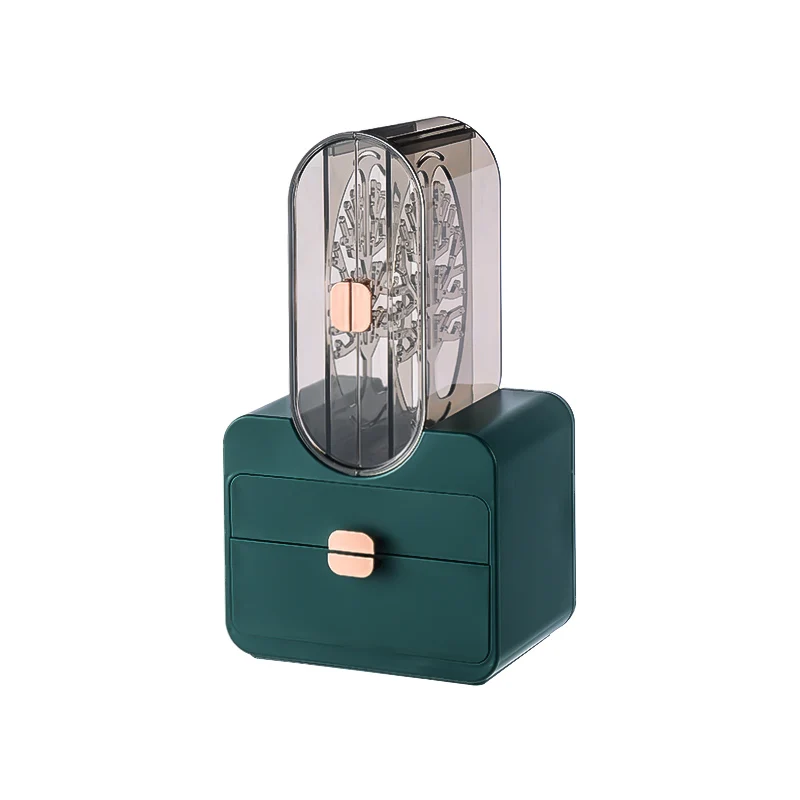 Fashion jewelry storage box transparent visual belt double drawer cosmetic box exquisite elegant multicolor optional