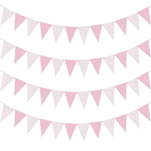 Gold Paper Pennant Banner Bunting Triangle Flags for Birthday Party Wedding Decorations