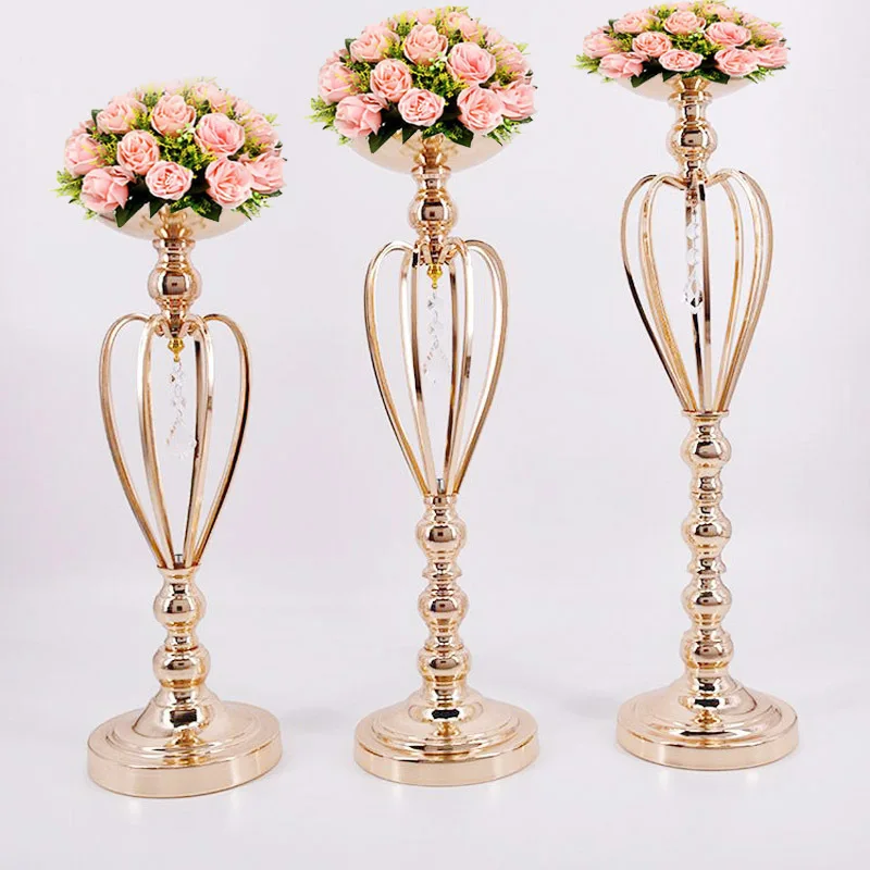 Creative Iron Art Deco Candlestick Vase Tabletop Wedding Banquet Metal Decor Home Living Room Floral Arrangements Hotel Banquet