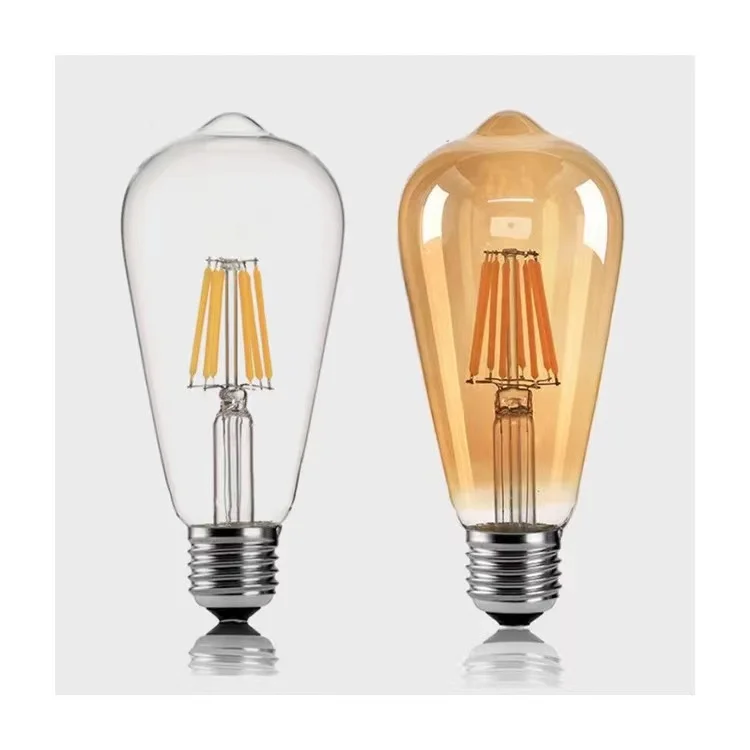Factory Stock Energy Saving Dimmable Vintage Straight Filament Edison Bulb ST64 LED filament lamp