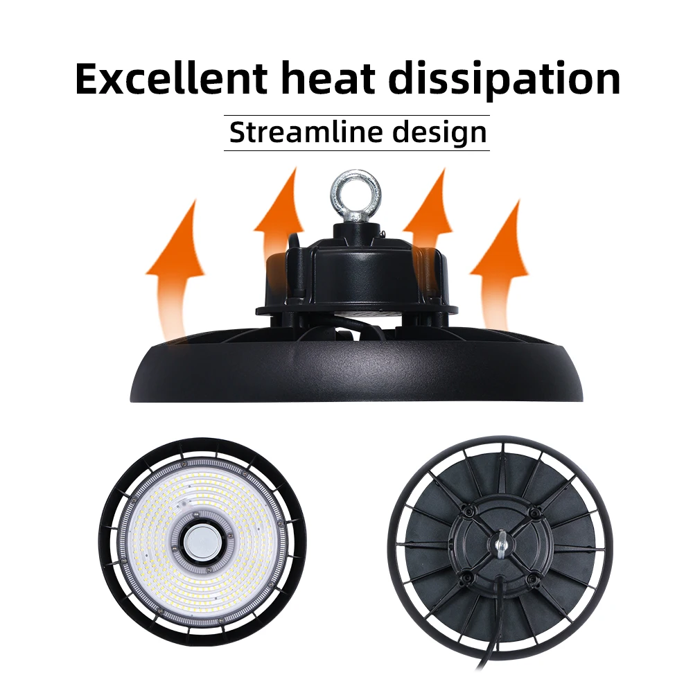 KCD High Efficiency High Lumen Saving Energy UFO Warehouse Supermarket Industrial 150 Watt Aluminum Reflector LED High Bay Light