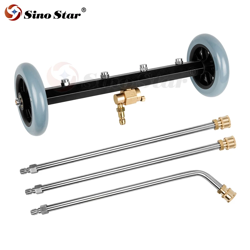 4000psi High Pressure Car Washer 4 Nozzle Undercarriage Under Body Chassis Cleaner 16 Inch Water Broom Road Cleaning Tool