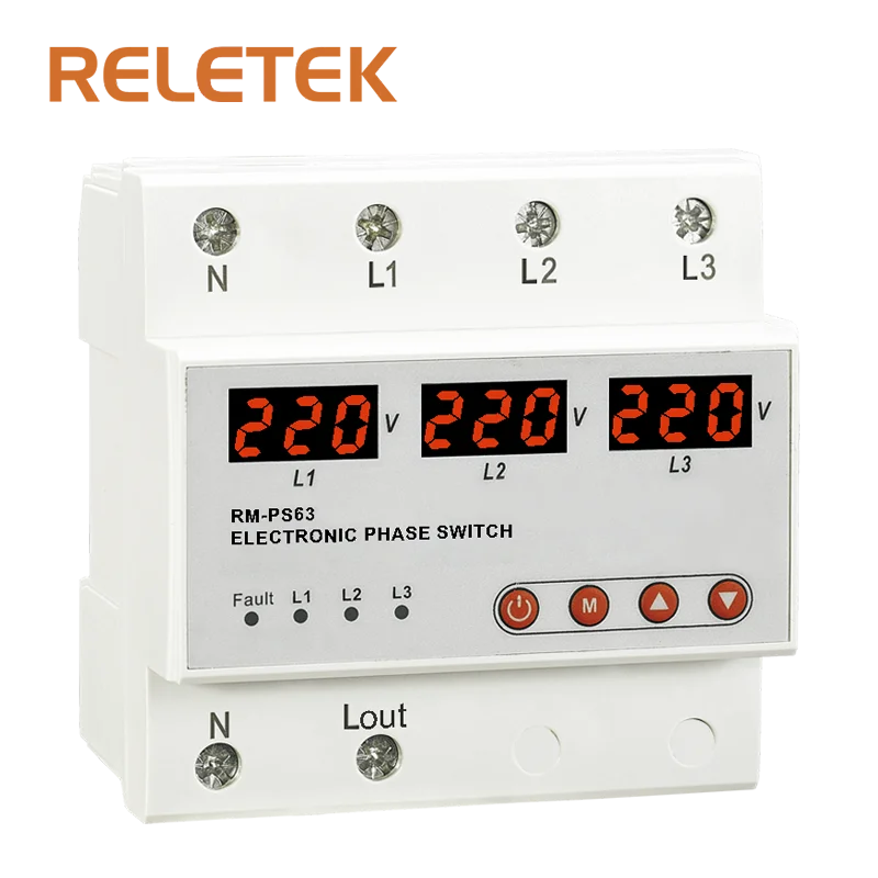 RELETEK цифровое регулируемое фазовое реле двигателя RM-PS63 и под управлением напряжения реле защиты реле автомобильное