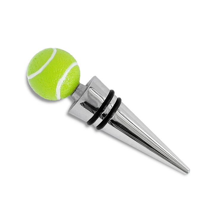 Novelty Wine Bottle Stopper 4Pcs Sport Ball Series Wine Bottle Stopper With Acrylic Rack