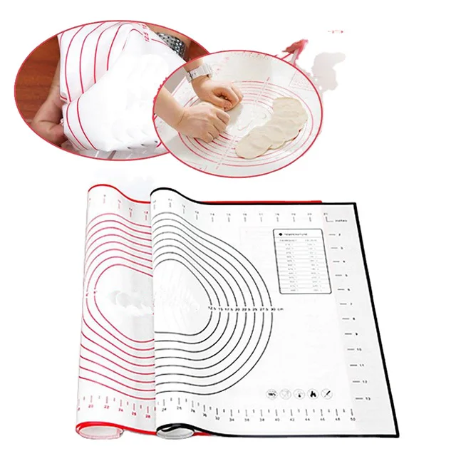 Non Slip Silicon Dough Rolling Mat Silicone Baking Pastry Mat with Measurement