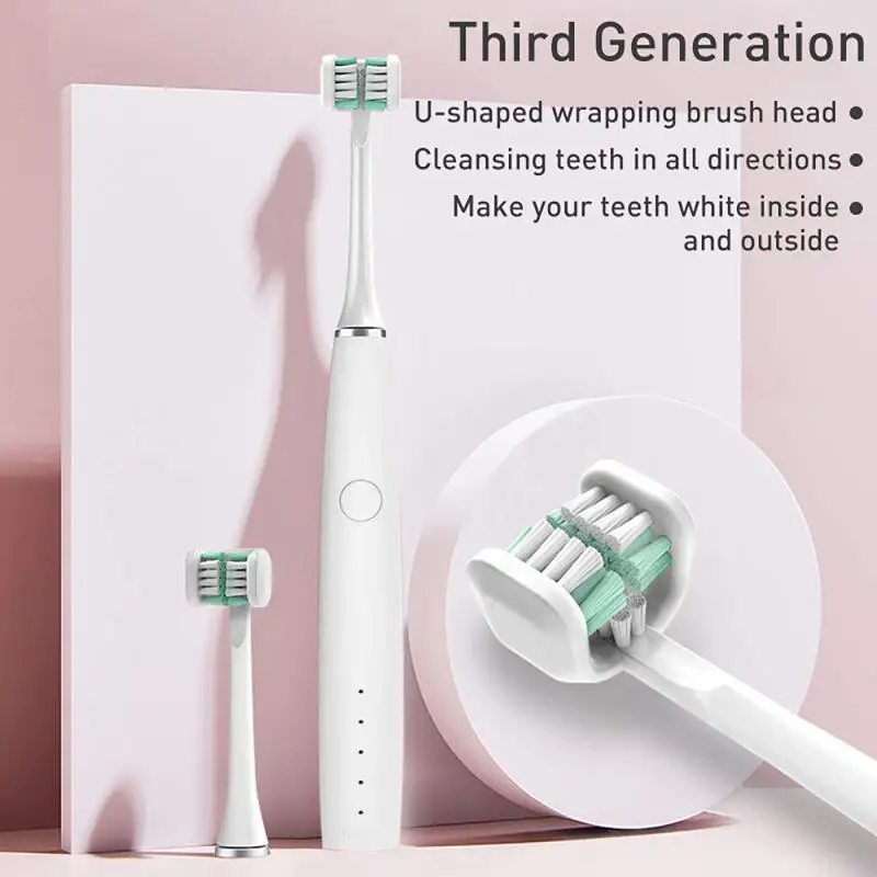 3D 360 Degree Deep Cleaning Sonic Toothbrush 360 Cleaning 3 Sides Brush Head 5 Modes Rechargeable Electronic Sonic Toothbrush