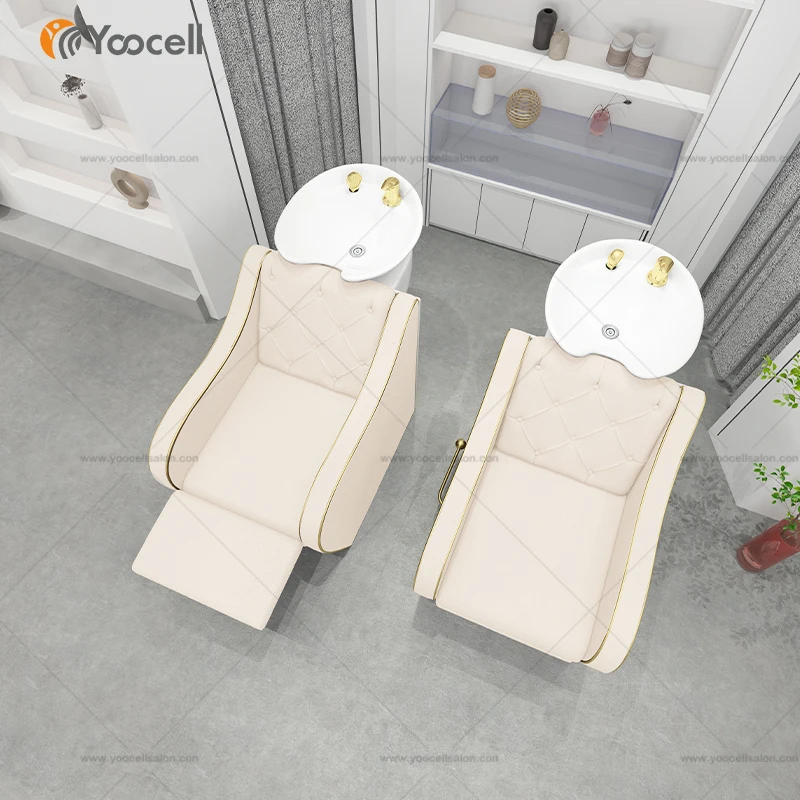  Yoocell новый дизайн горячая Распродажа крем с белым шампунем умывальники парикмахерское кресло для спинки оборудование салона красоты и