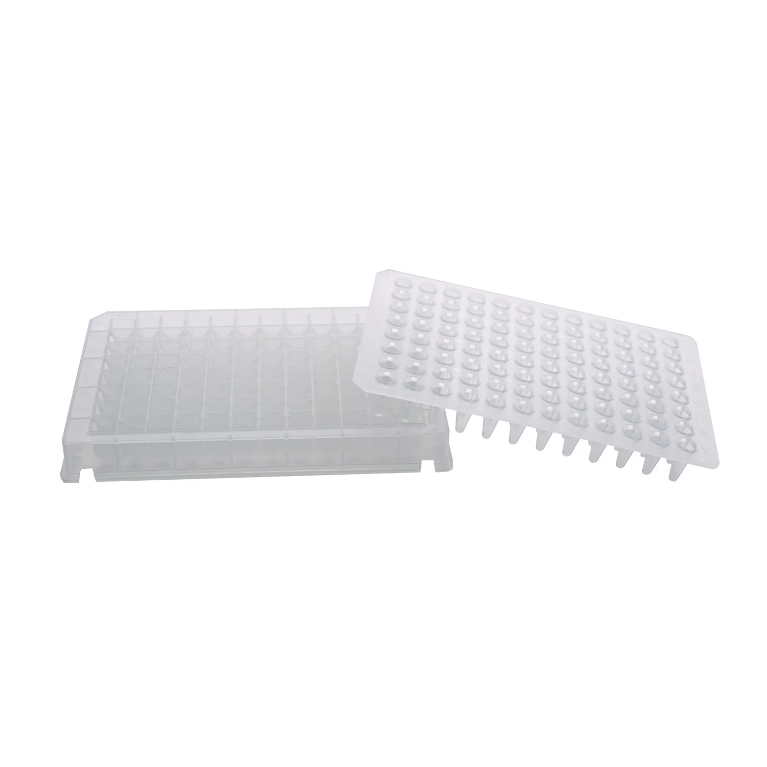 Transparent Lab Plastic PCR Plate 0.1ml 0.2ml 96 Well Plate  With No-Skirted/Half-skirted