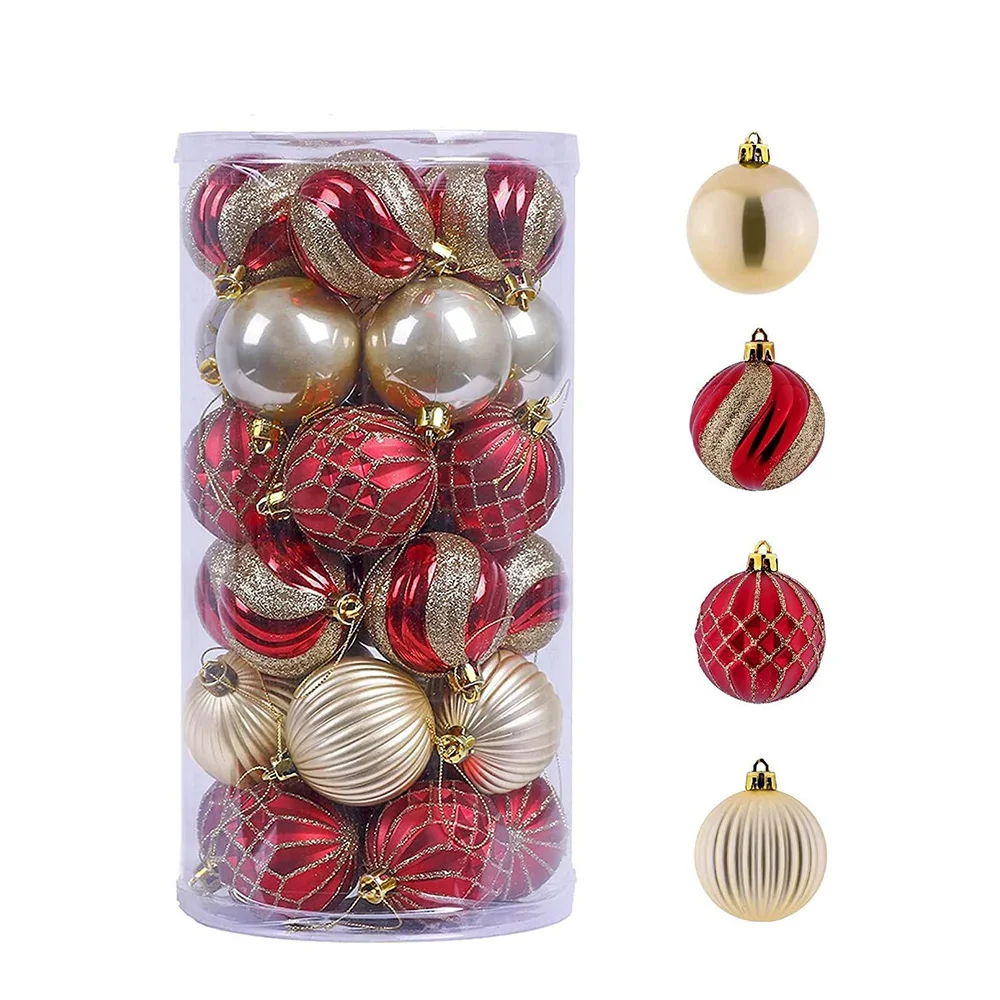 
Clear plastic christmas ball ornaments decoration spheres Red christmas ball set OEM christmas bauble / ball 