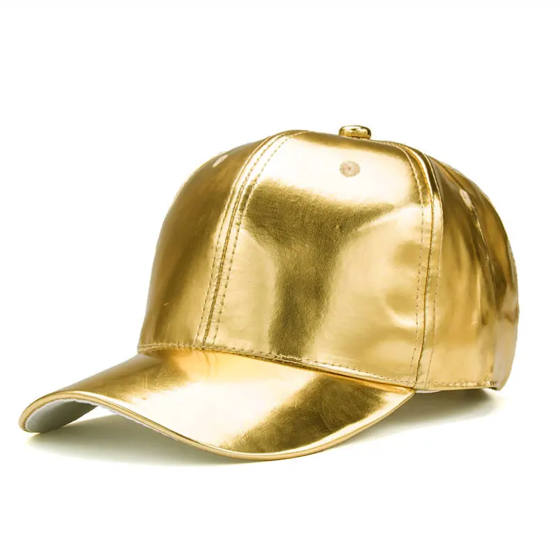 золотой цвет на заказ кожаные тефлоновой Ткани 6 панельная традиционная однотонная бейсбольная кепка