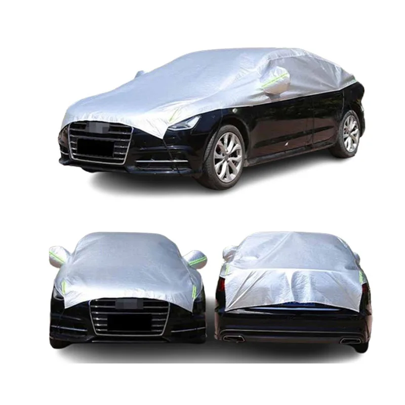 Low Price Silver Alum Film Car Half Body Cover Car Cover Sun Protection Top Covers For Car