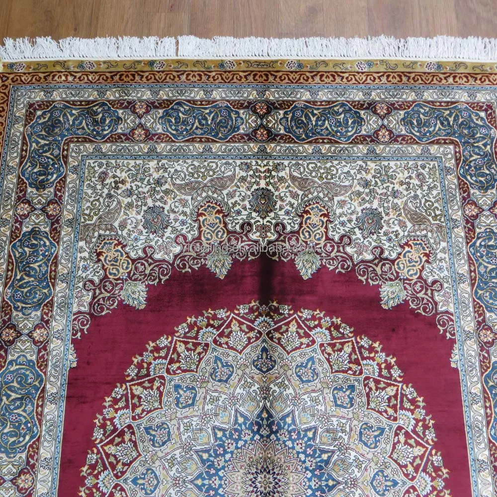 Red Medallion 4x6 Bedside Oriental Tapis Persian Handmade Carpets