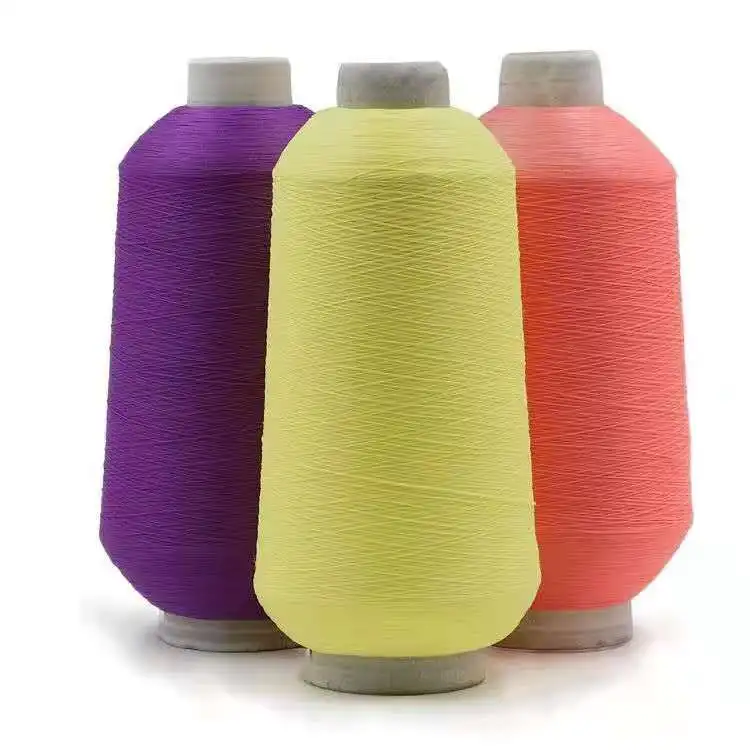 Polyester yarn 100% polyester high stretch hank yarn 75D/2 for weaving elastic band