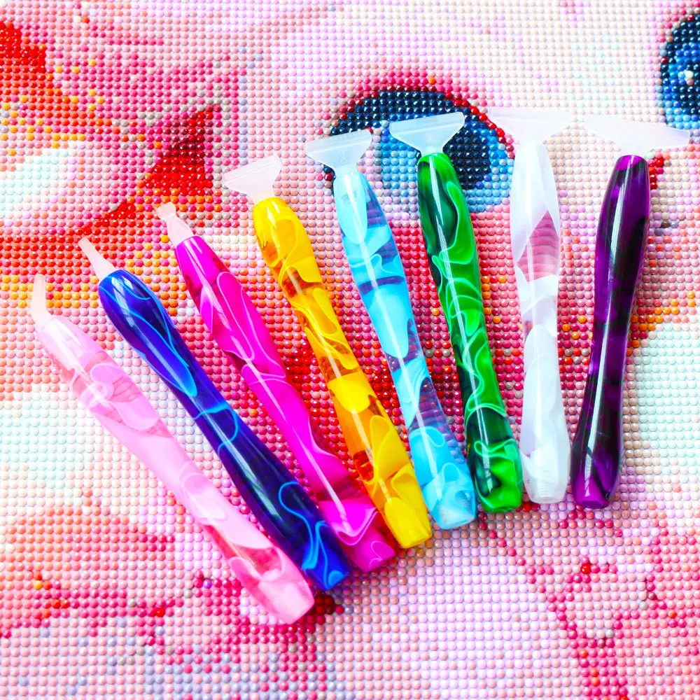 Resin Gem Picker 5D Diamond Painting Art Drill Tool Pen Kits for Adults with Pen Tip Roller for Bead Dot Nail Art