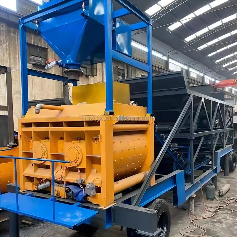 Widely Used Foundation-Free Yhzs50 Uganda Cement Mixing Plant Supplier 50M3 Mobile Concrete Mixer Batching Plant In Pakistan