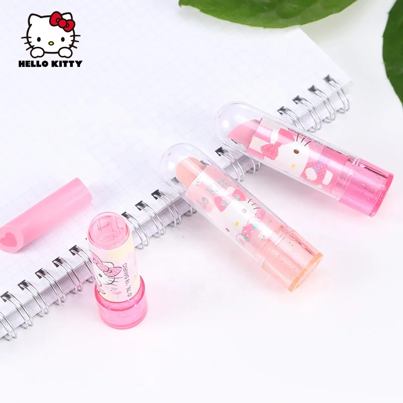 HELLO KITTY LIPSTICK SHAPE ERASER pencil earser set / kids dry erase