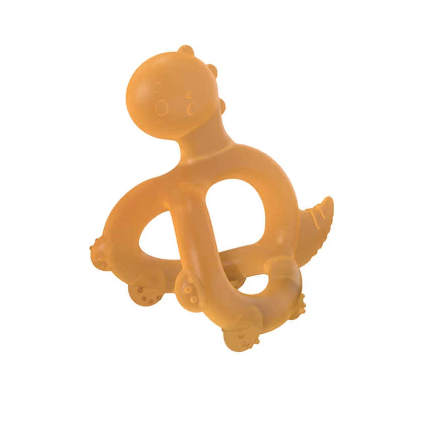 Anti Dropping Silicone Baby Teether Dinosaur Baby Teething Toy Eco Friendly  Soft Flexible Baby Chew Toys  Silicone Teether