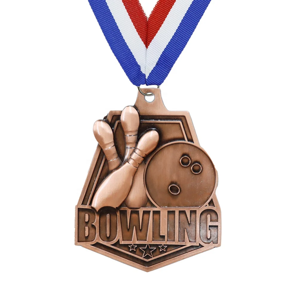 Wholesale Bowling Ball CHAMPIONS FINALIST Medals Blank Medal Sports Souvenir Zinc Alloy Sports Awards Metal Medal
