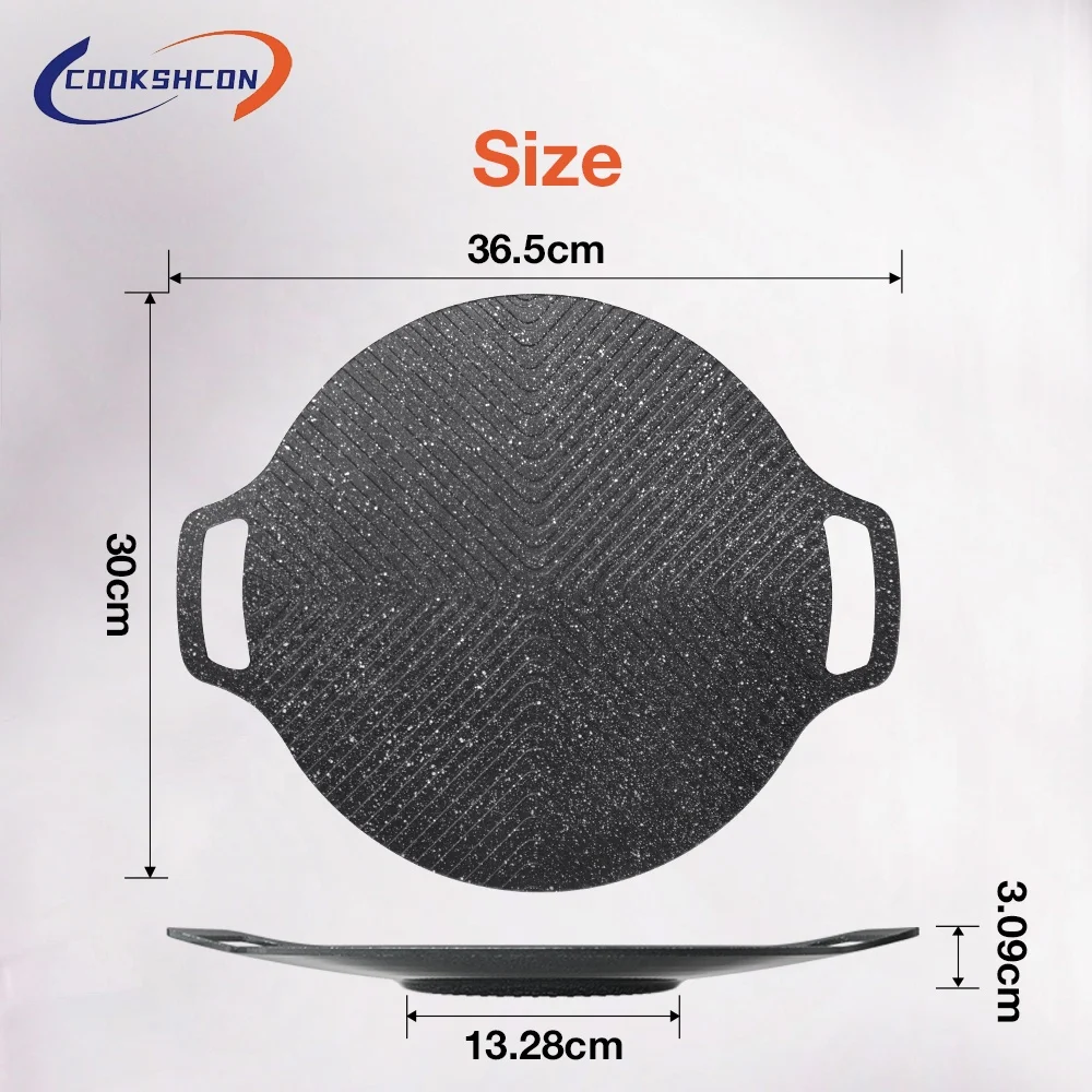 Best sale Korea Stone Bbq Pan Cookshcon Indoor Outdoor Nonstick Coating Round Griddle, Aluminium BBQ Grill Pan, OEM/ODM