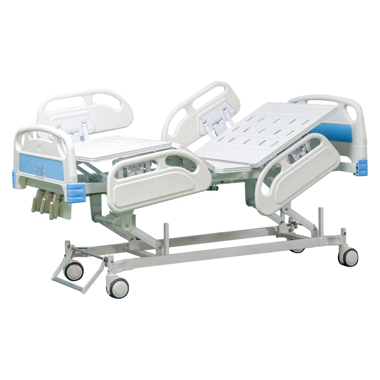3-Crank Manual Hospital Bed Metal and ABS Material for Patient Care