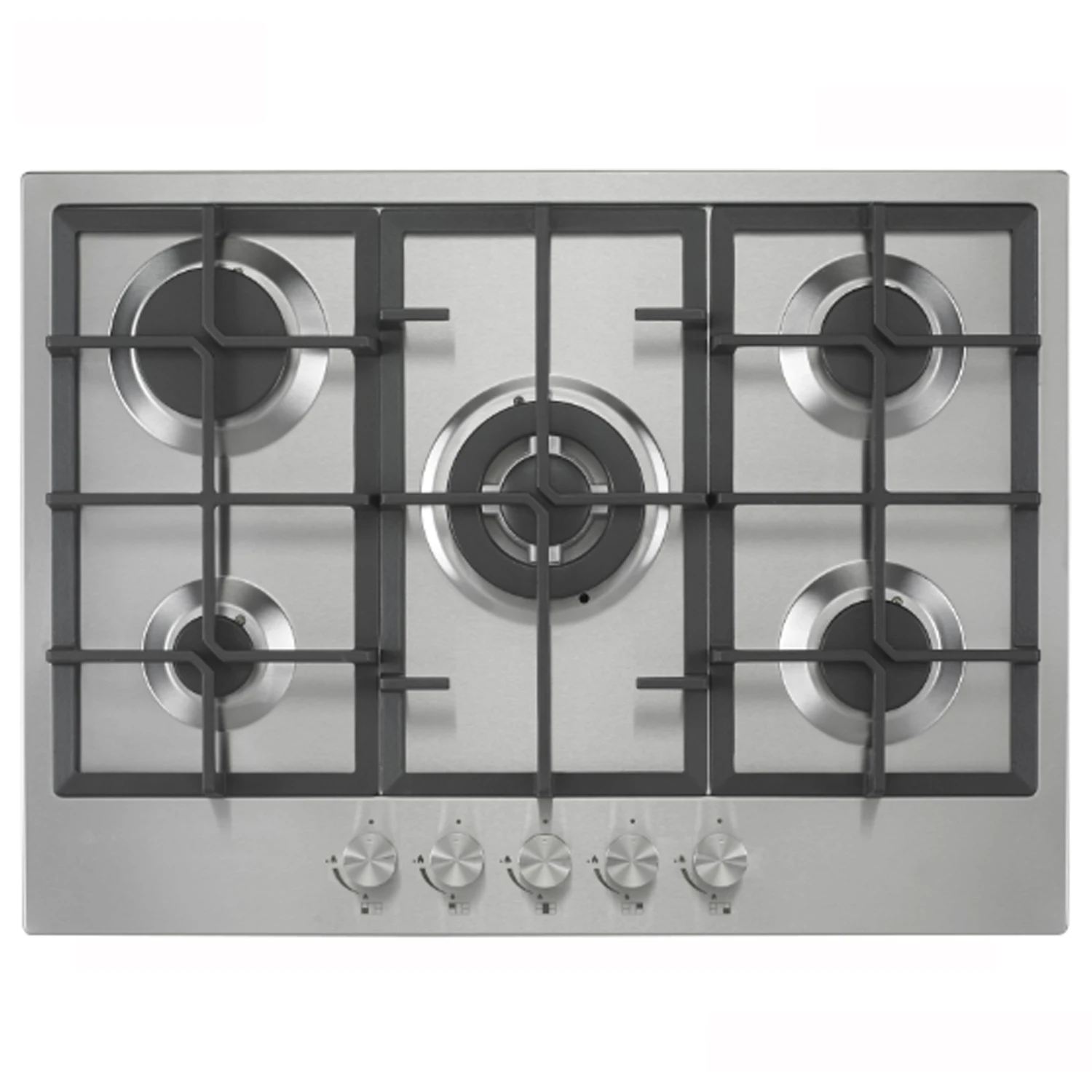europe style High Firepower knob control heating plate 1000kw 5 gas burner kitchen gas cooker