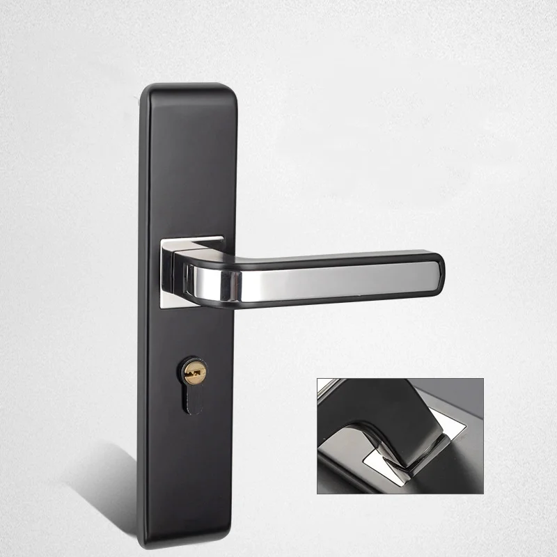 modern door handle 2.0 mm stainless steel black door handles with locks