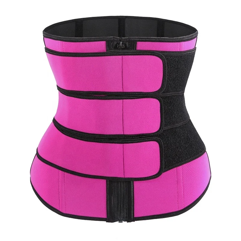 Oversea Warehouse Wholesale Custom 3 Belt Neoprene Waist Trimmer Women Shaper Slimming Trainer 25 Steel Bone Latex Waist Trainer