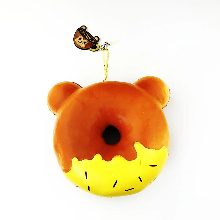 
Custom PU squeeze foam jumping slow rising squishy 3d soft scented donut bread food toys for kids. 