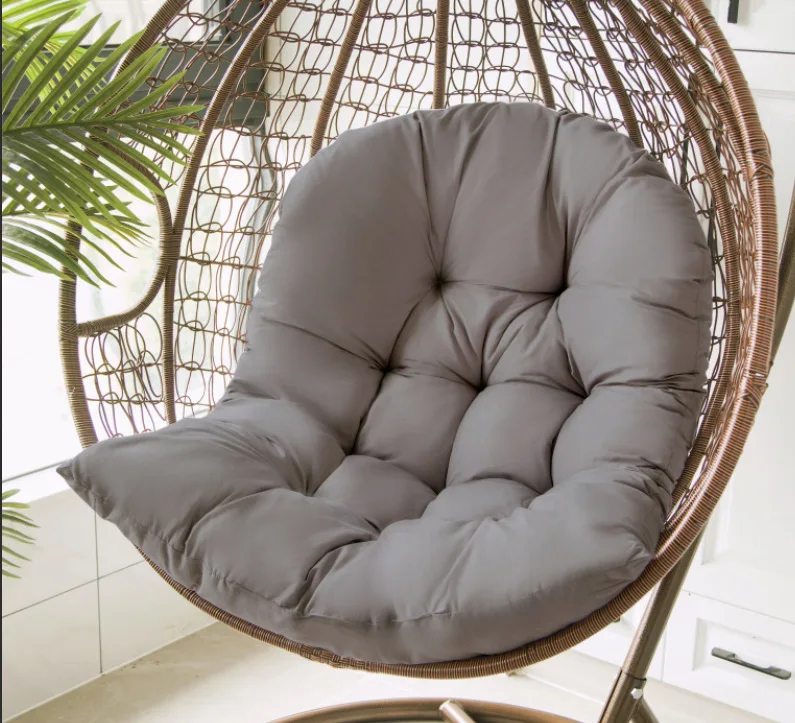 Solid color cradle cushion rattan chair removable and washable hanging basket hanging chair single swing seat large cushion