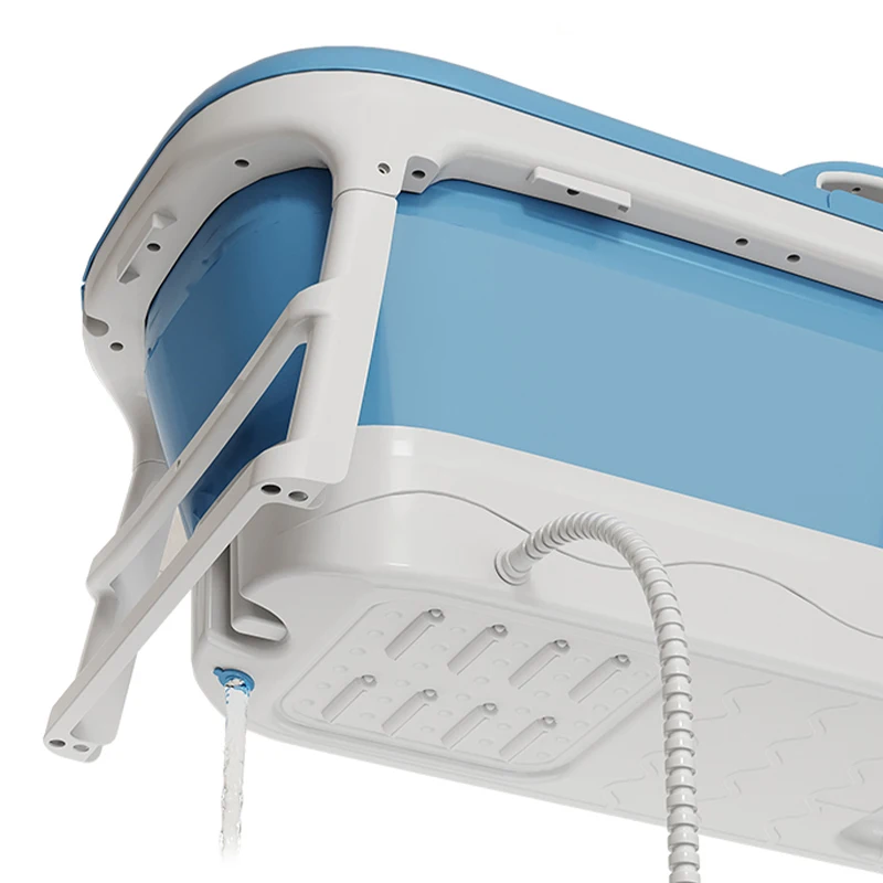 Wannuo 1.5m large portable plastic bathtub folding bathtub for adult with massage roller