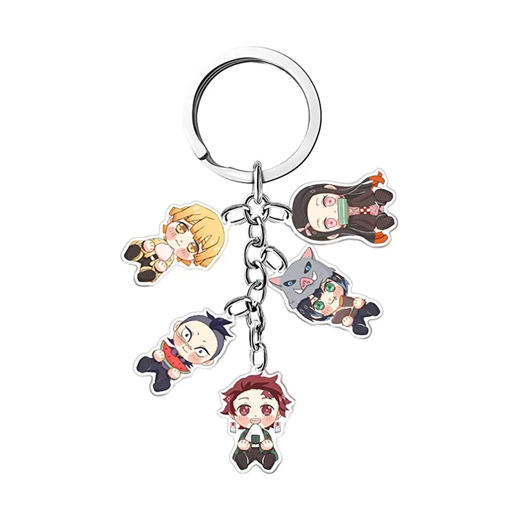 Custom Two-Sided Printed Japan Anime Acrylic Keychain UV Digital Photo Printed on Plastic Zinc Alloy Metal Manufactured Japan