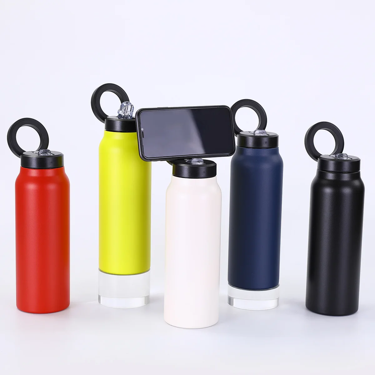 MagSafe Compatible insulated vacuum 24oz 32oz 304 double wall stainless steel flask water bottle with Magnetic Phone Holder