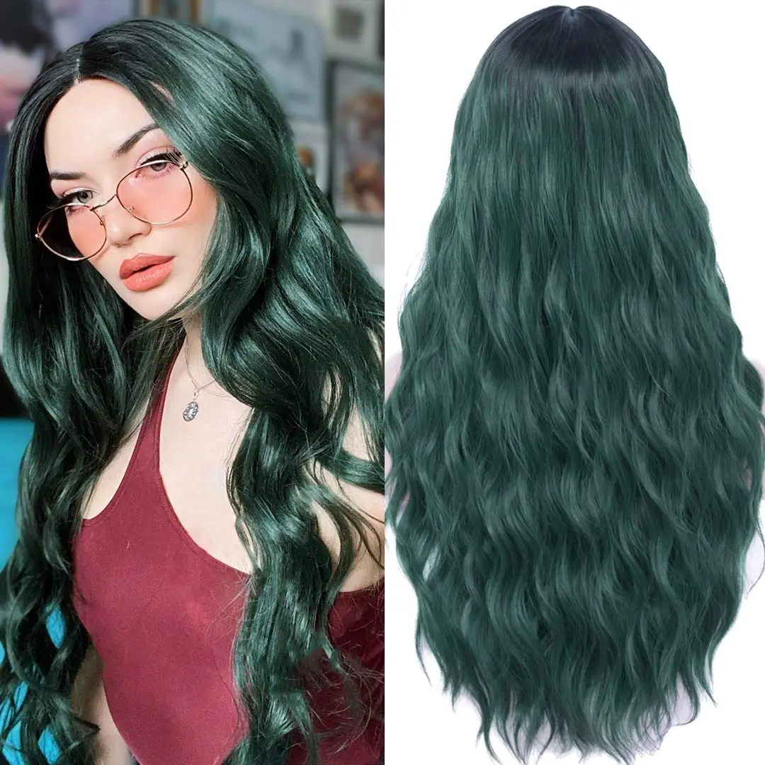 Wholesale Other Artificial Hair Wigs Wine Red green 171/261 Long bob Straight body lace front Wig  Synthetic Heat Resistant