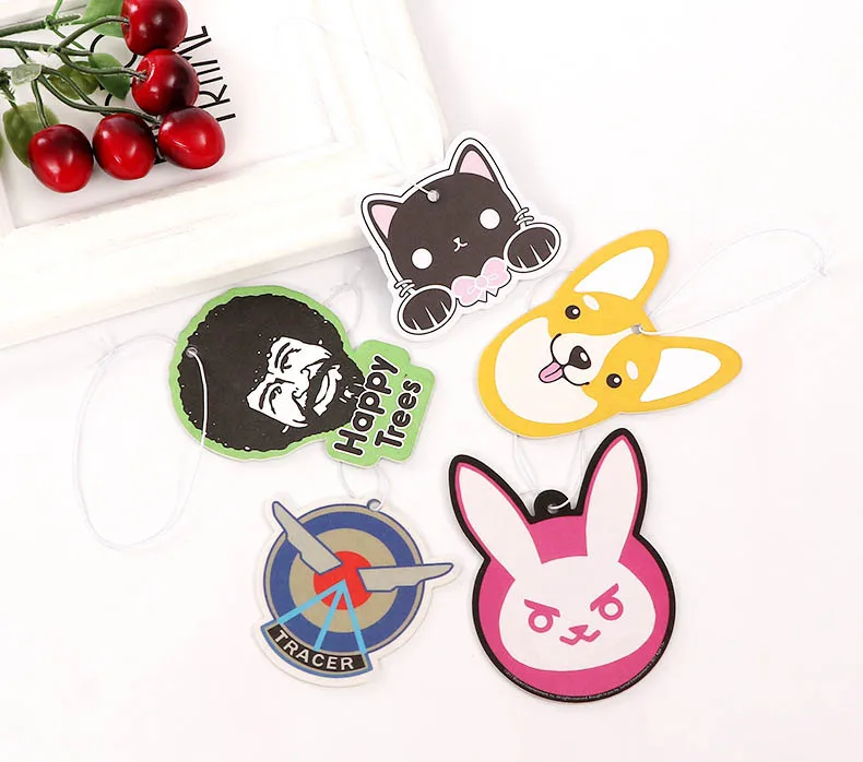 
Promotional irregular shape animal printing scented car air freshener paper 