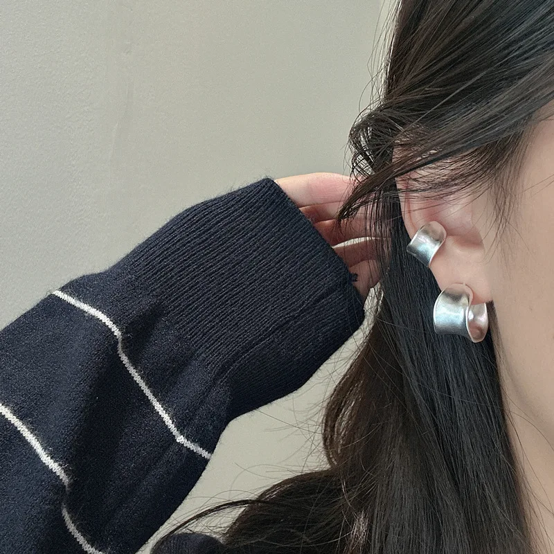 Fashion 925 Sterling Silver Jewelry C shape 925 silver Hoop Earrings Ins Gold Silver Plated Jewelry Women