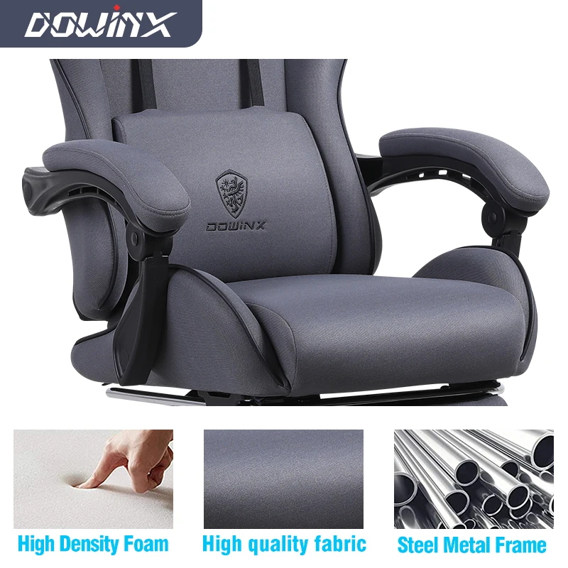 Hot Selling Ergonomic Cheap Fabric Custom Logo Recliner PC Gaming Chair with Footrest