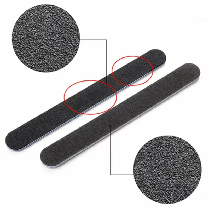 Professional Double Sided 100/180 Grit Nail Files Emery Board Black Manicure Pedicure Tool and Nail Buffering Files