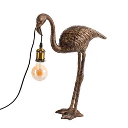 Modern Art Abstract Decor Animal Sculpture Floor Standing Lamp Gold Resin Flamingo Luxury Floor Lamp For Interior
