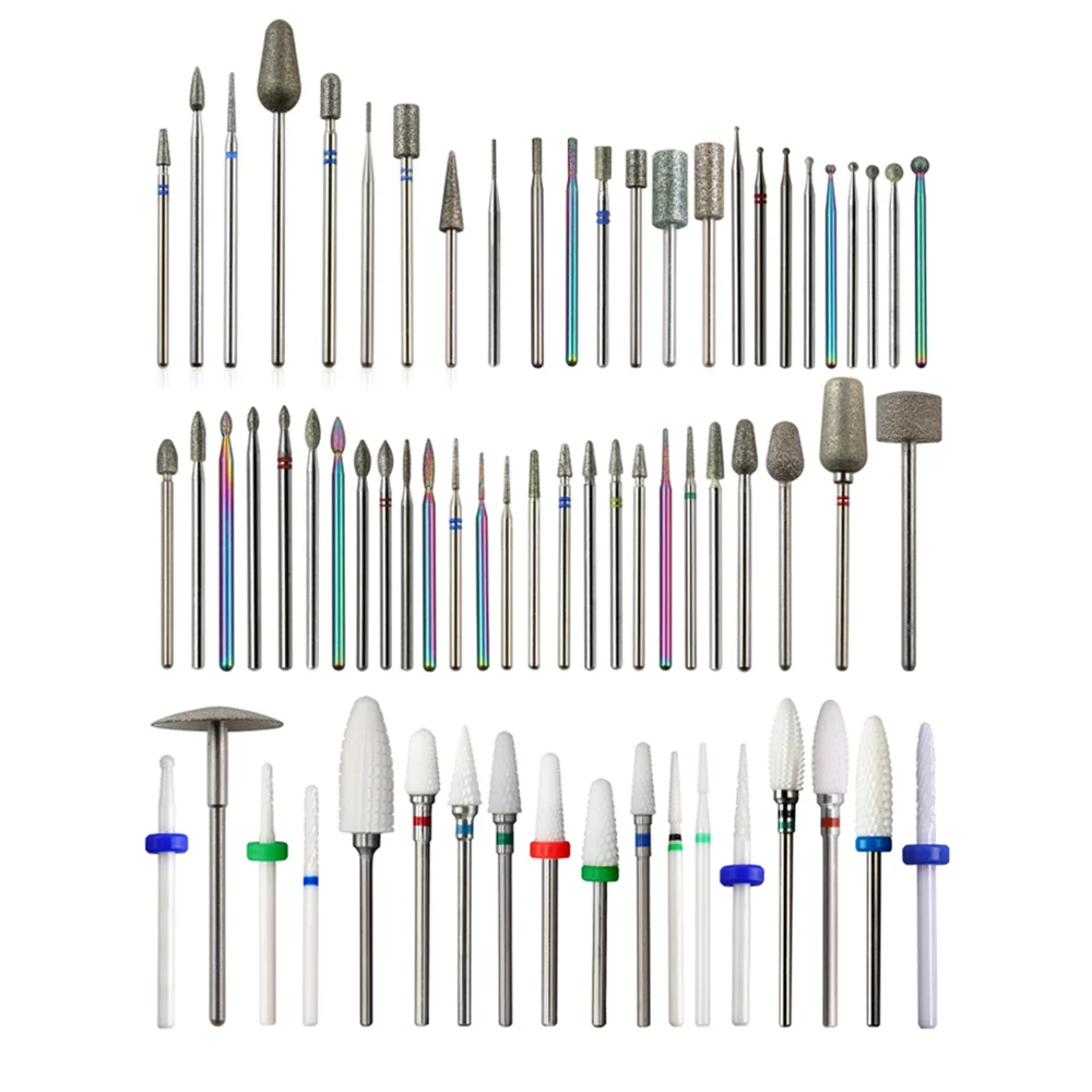 Portable Professional Diamond Cuticle 3/32' Ceramic Manicure Pedicure Nail Drill Burrs Bit