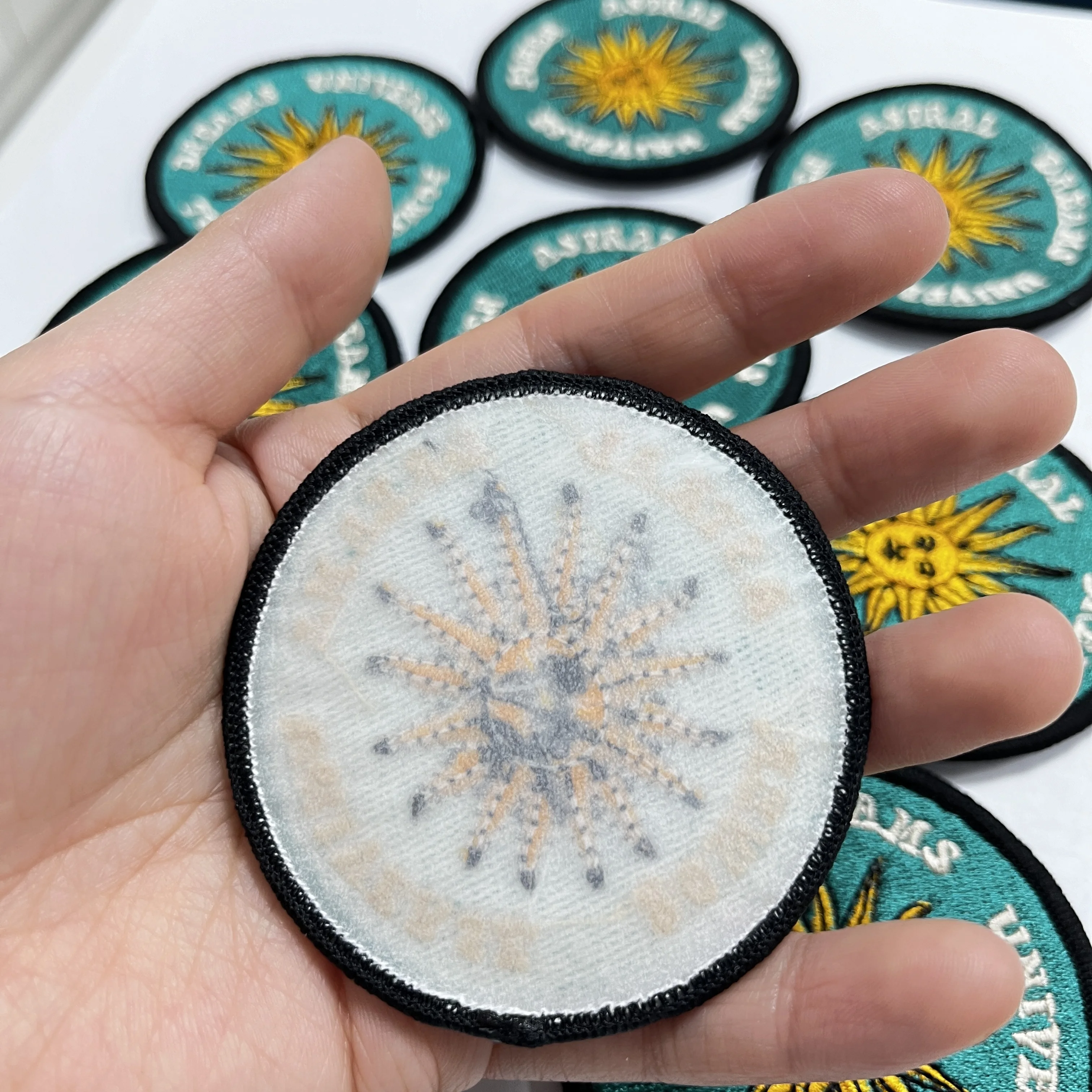 Embroidered Badges Wholesale stock Logo Iron on 3D Puff Embroidery Patches for Clothing