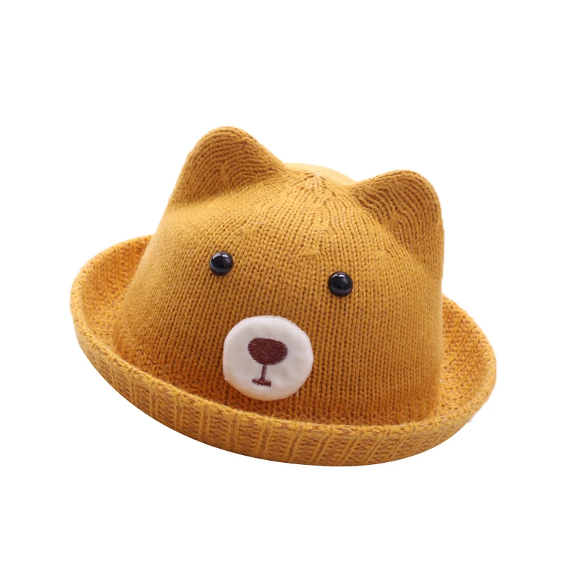 New styles on the new autumn and winter models in stock knitted beautiful bear hat fisherman hat