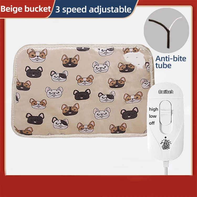 Winter Warm Dog Cat Electric Blanket Waterproof Safe Pet Bed Adjustable Heating Sleeping Cat Mat