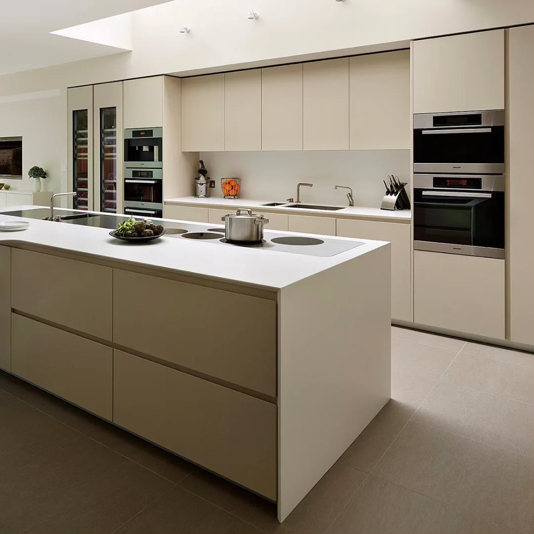 BK CIANDER Custom Modern White Imported Kitchen Cabinet With Island From China Modular Designs