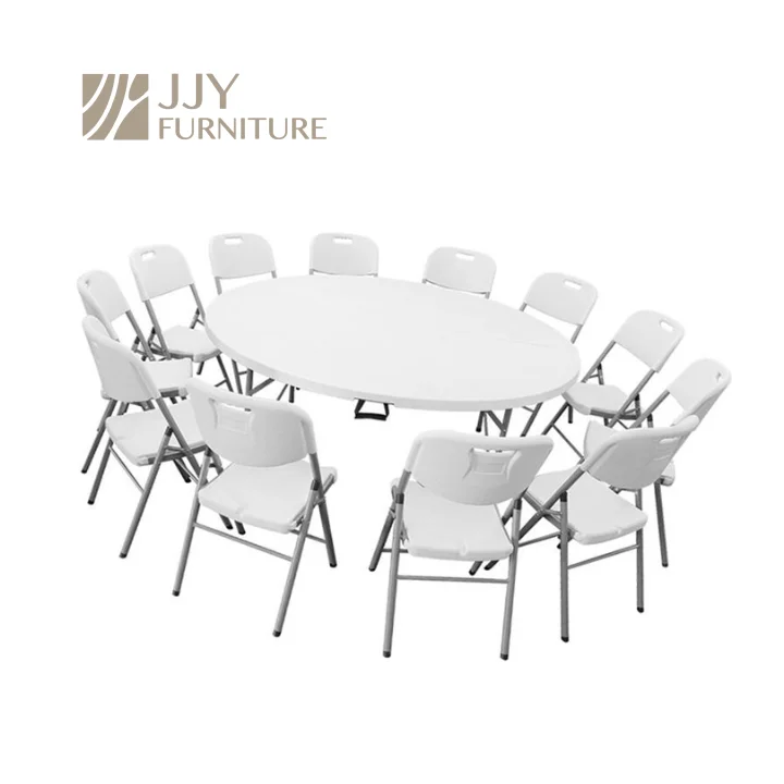 JJY-ZDZ-G002 Round Plastic Foldable Dining Table for Events and Wedding Banquets - New Arrival