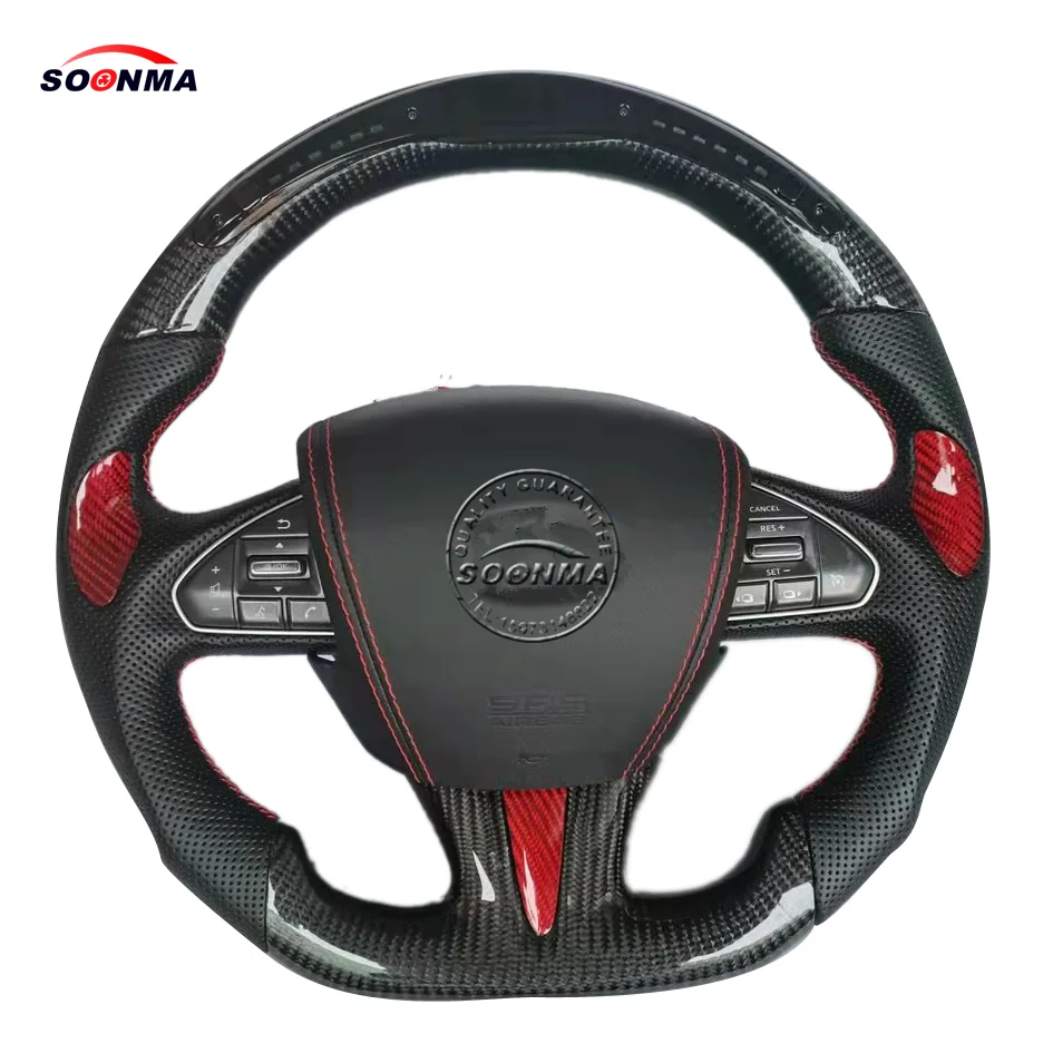 Custom Alcantar Led Carbon Fiber Steering Wheel For Infiniti Q30 Qx30 Q50 Q50l Q60racing Wheel Convertible