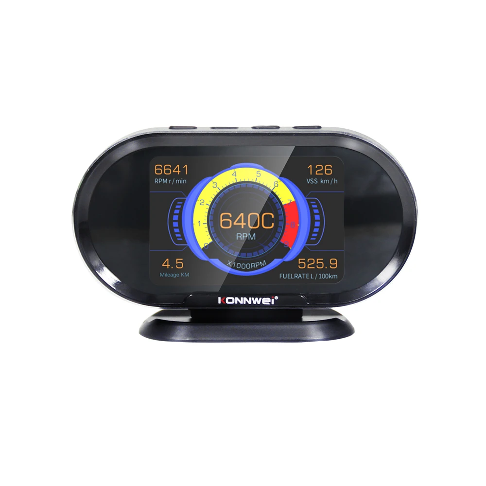 KONNWEI KW206 OBD2 Scanner Car Digital On-Board Computer LCD Fuel Consumption Water Temperature Gauge Speedometer